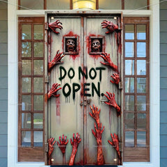 Horror Halloween Party Decoration Witch Zombie Background Ghost Pumpkin Super Scary Studio Background Door Hanging Banner