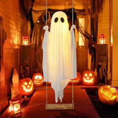 152x43cm Halloween Ghost Decorations Scary Ghost with Decorative Lights Halloween Props Hangable Yard Garden Home Decorations