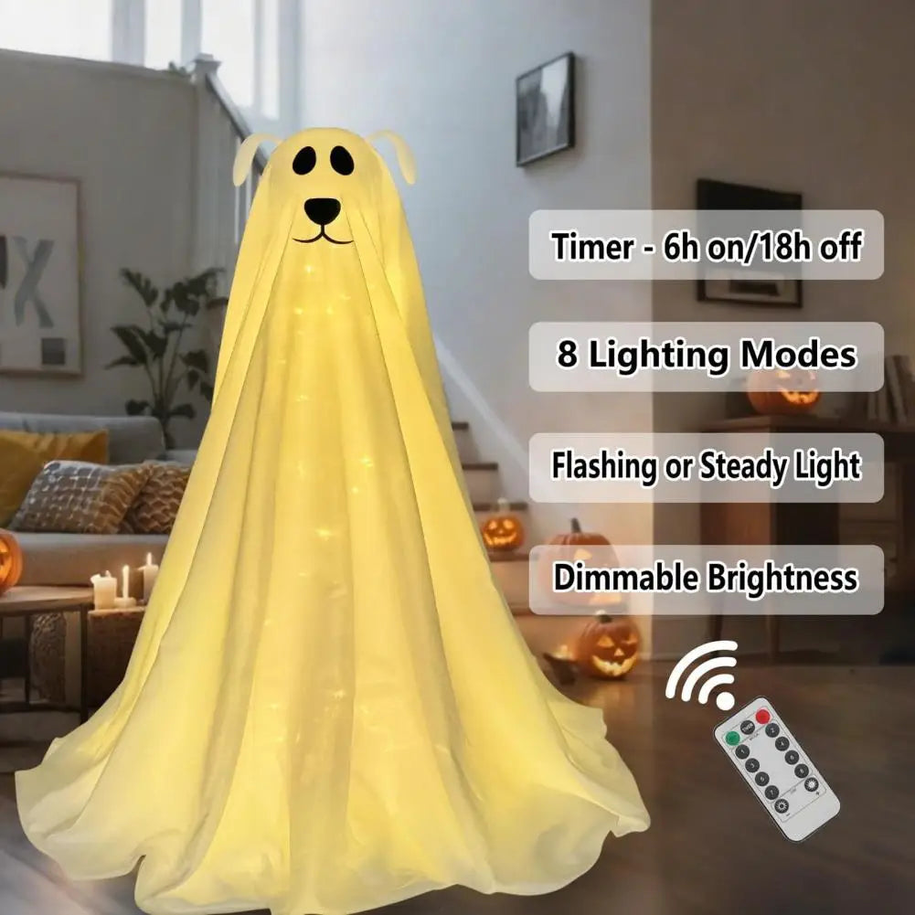 Halloween Decorations Spooky Halloween Decor Spooky Ghost Dog Halloween Decoration Set with Remote String Lights for Front Door