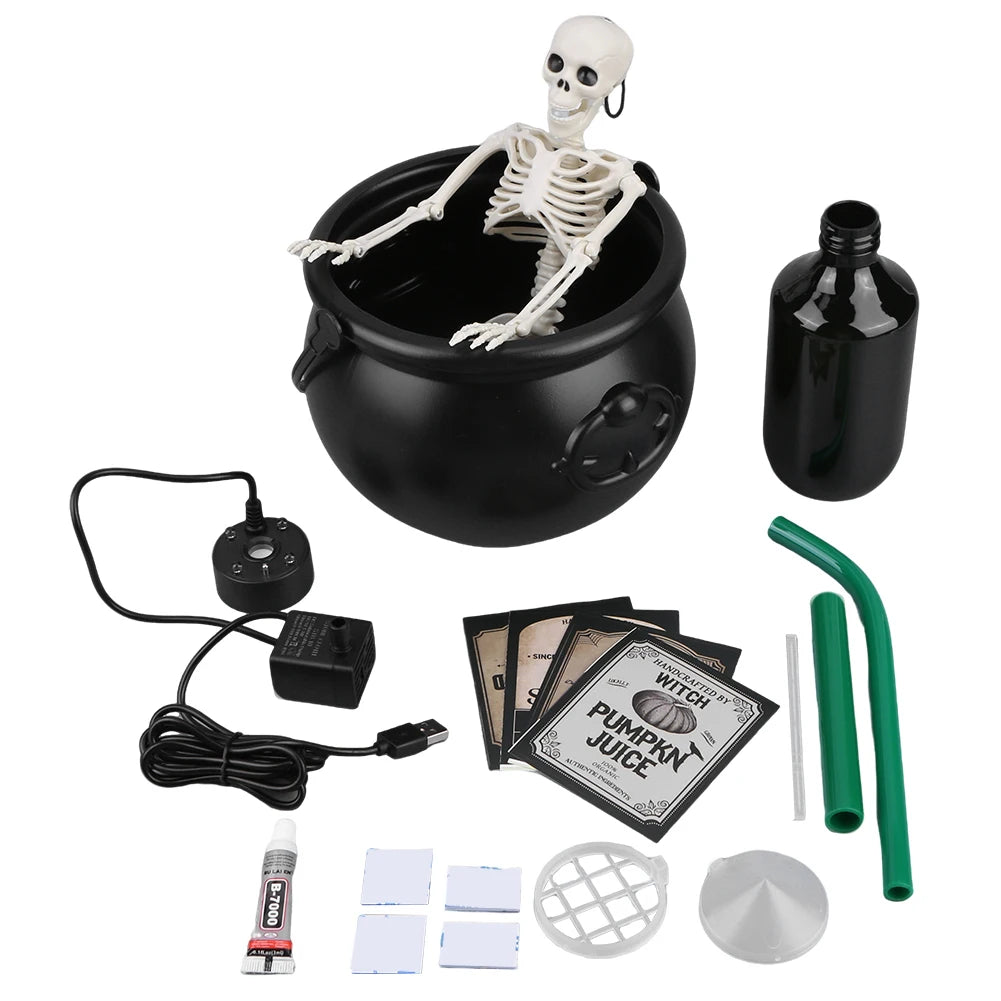 Halloween Decorations Indoor Magic Float Bottle with Cauldron and Mist Maker Party Decor for Home Table Mantel Kitchen Room