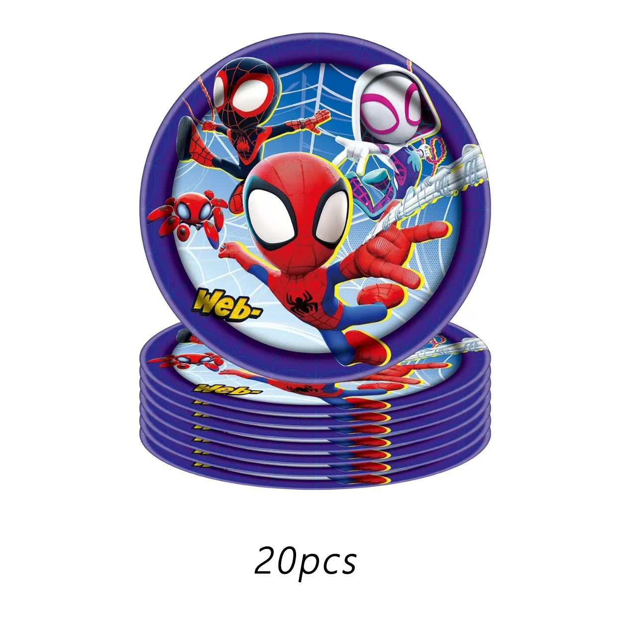 Spidey And His Amazing Friends Birthday Party Supplies, banner，Plates, Napkins and Tablecover for Party Decorations
