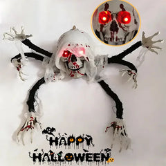 Halloween Skeleton Decoration Scary Amusement Park Party Decor, Glowing Six-Clawed Monster Hanging Ornament for Spooky Scene