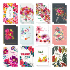 24 Pcs Thank You Greeting Cards with Envelopes Packed in Box 6x4 inch for Thanksgiving Teachers Day Thanks