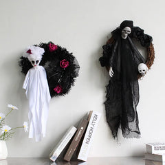 Halloween Ghost Swing Handicraft Resin Cute Ghost Swing Decor Creative Hanging Swinging Ghost Ornament Car Interior Accessories