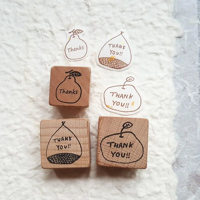 Stamp Scrapbooking 10 Types Thank You Greeting Wooden Stamps Stationery DIY Card