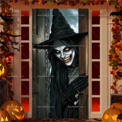 Horror Halloween Party Decoration Witch Zombie Background Ghost Pumpkin Super Scary Studio Background Door Hanging Banner