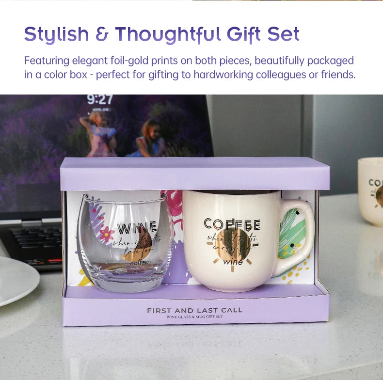 First Call & Last Call Gifts Sets Novelty Products Trends Cute Wine Glass & Coffee Mugs Ceramic Creative Set Items for Gifting