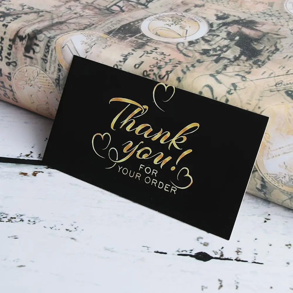 50PCS Thank You Cards For Supporting My Small Business Thanks Greeting Cards Candy Bags Paper Seal Label Party Favor Gift