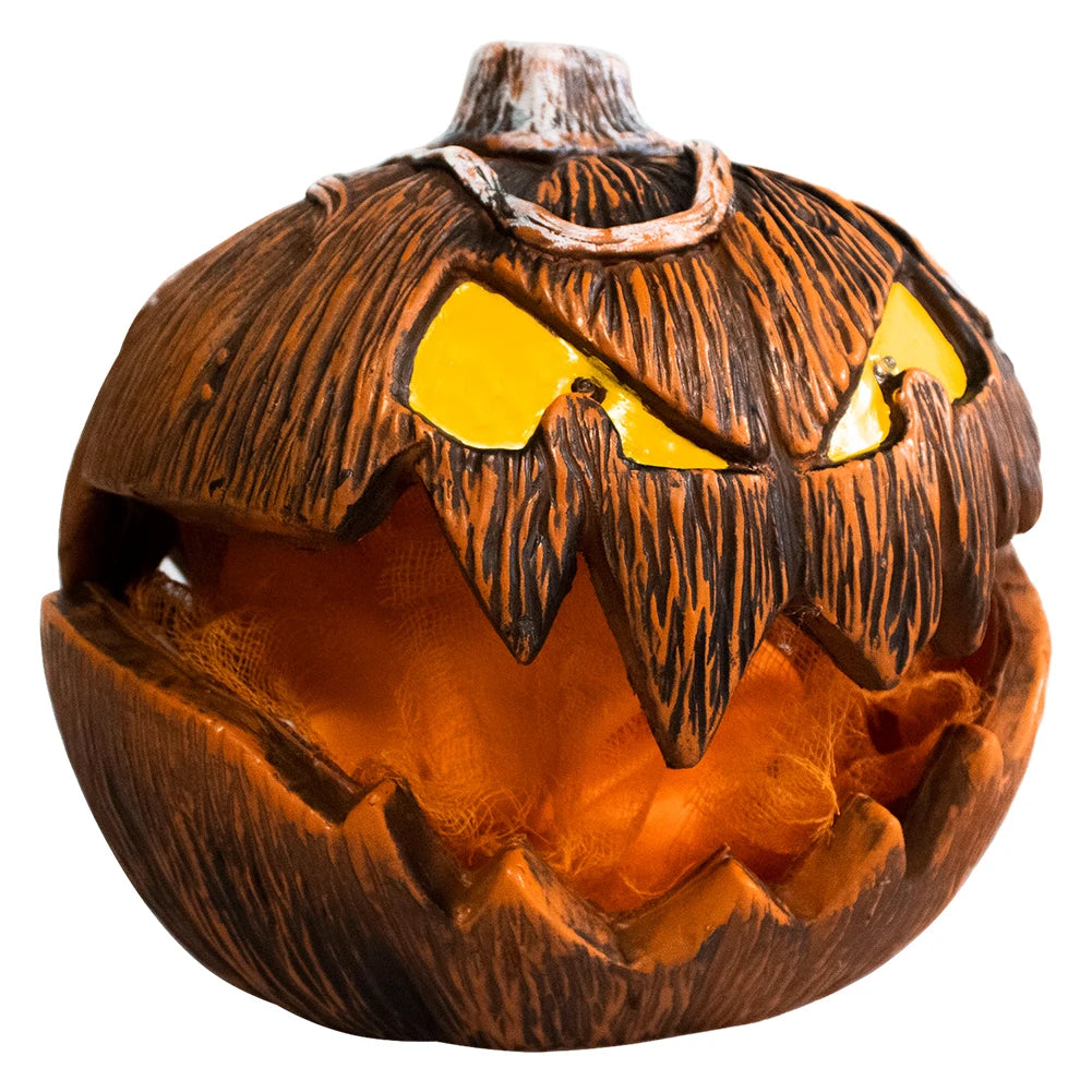 Halloween Pumpkin Decoration Realistic Scary Atmosphere Light Battery Powered with Light Up Eyes for Courtyard Bar Haunted House