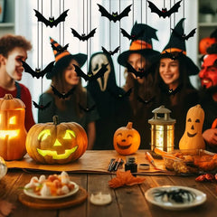 Funny Spooky Halloween Bat Decorations with Eyes Realistic Bats Wall Decor Trick or Treat Simulation Bat Pendant Halloween Party