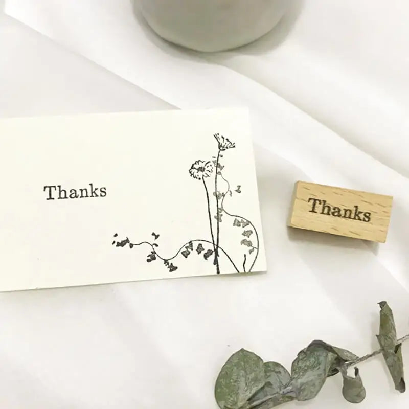 Stamp Scrapbooking 10 Types Thank You Greeting Wooden Stamps Stationery DIY Card