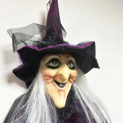 Halloween Witch Decorations Creepy Indoor Outdoor Flying Witch Sound Activated Witch Halloween Decor for Halloween Skull Prop