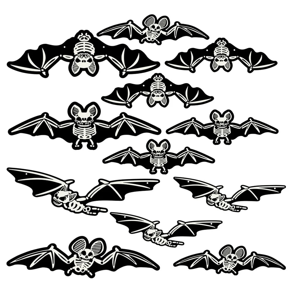 Halloween Bat Shaped Hanging Ornament Fluorescent Bat Decor Glowing Bat Pendant Bat-Shaped For Halloween Party Outdoor Yard