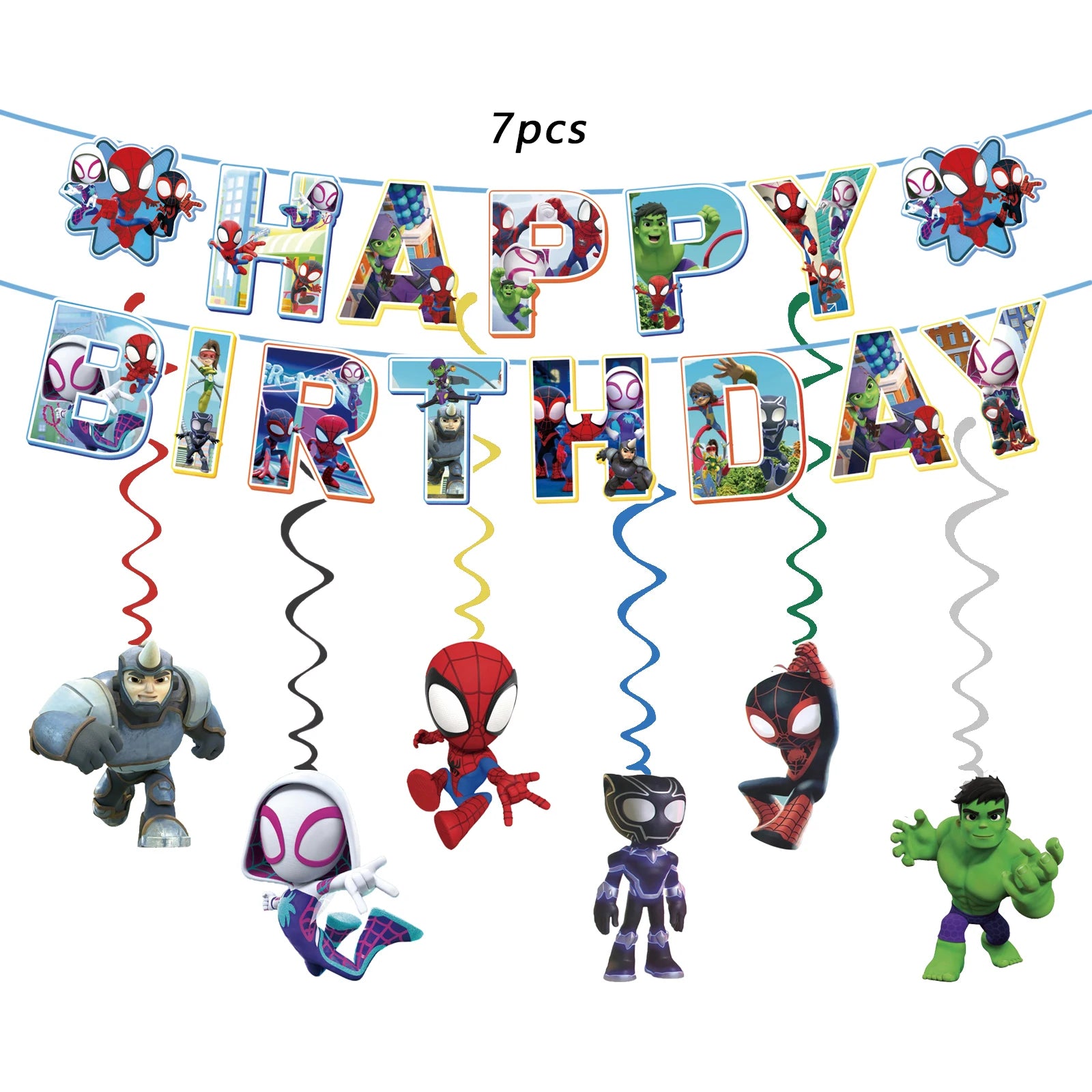 Spidey And His Amazing Friends Birthday Party Supplies, banner，Plates, Napkins and Tablecover for Party Decorations