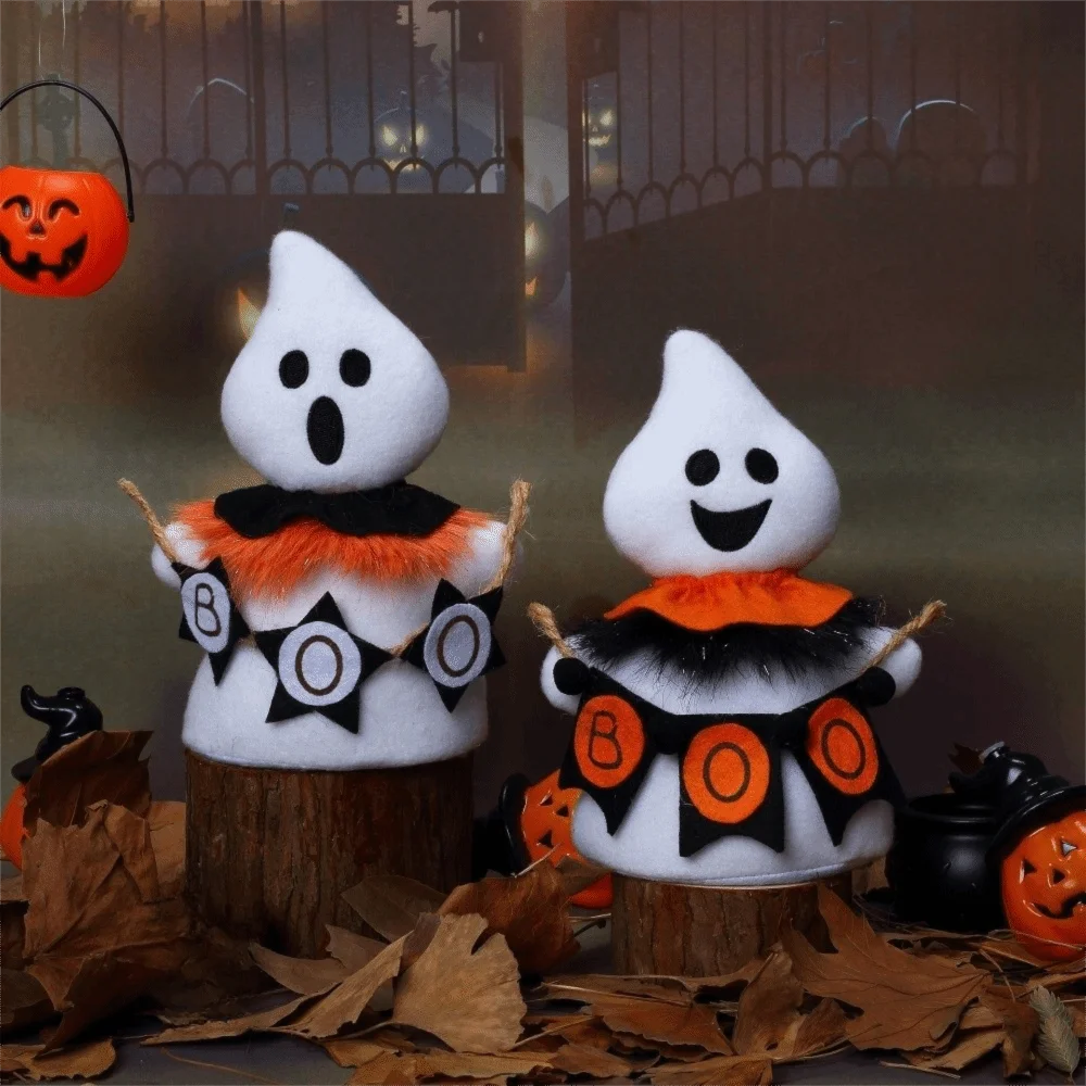 Gift Ornament Funny Halloween Ghost Doll Handicraft Soft Spooky Doll Cartoon Scary Ghost Figurines Ghost Festival Decor