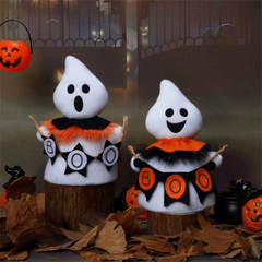 Gift Ornament Funny Halloween Ghost Doll Handicraft Soft Spooky Doll Cartoon Scary Ghost Figurines Ghost Festival Decor