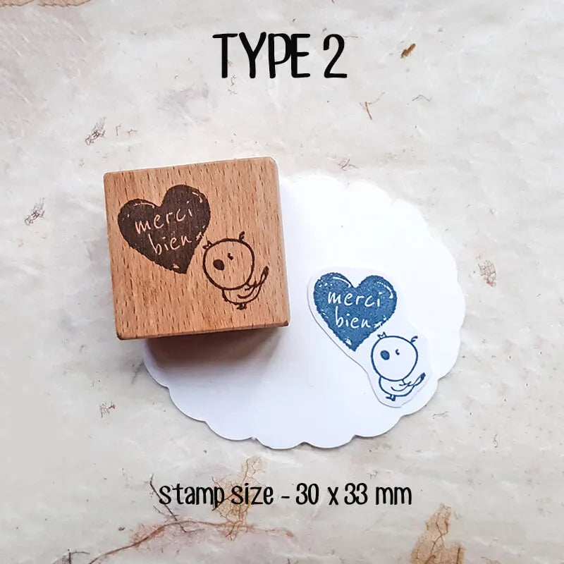 Stamp Scrapbooking 10 Types Thank You Greeting Wooden Stamps Stationery DIY Card