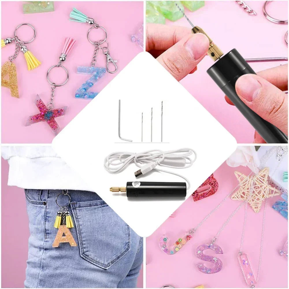 DIY Electric USB Electric Drill Handheld Mini Electric Drill Tools For Epoxy Resin Jewelry Making Wood Craft Engraving Pen Tool