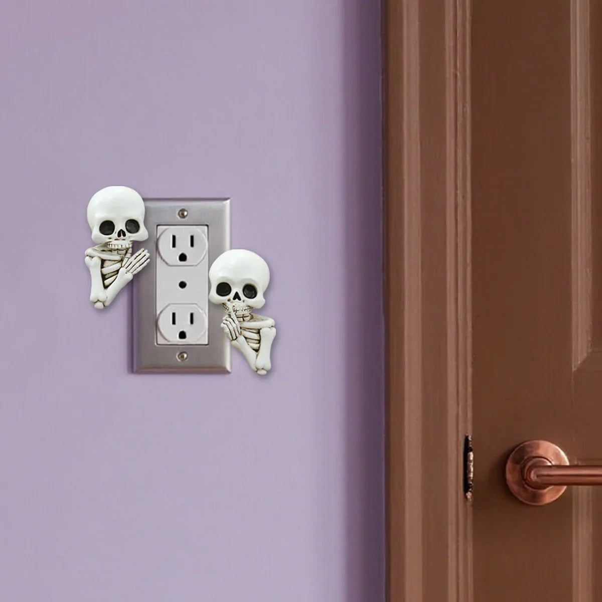 Halloween Skull Resin Ornament Ghost Head Wall Stickers Switch Decals Spooky Home Room Party Garden Micro Landscape Bonsai Decor