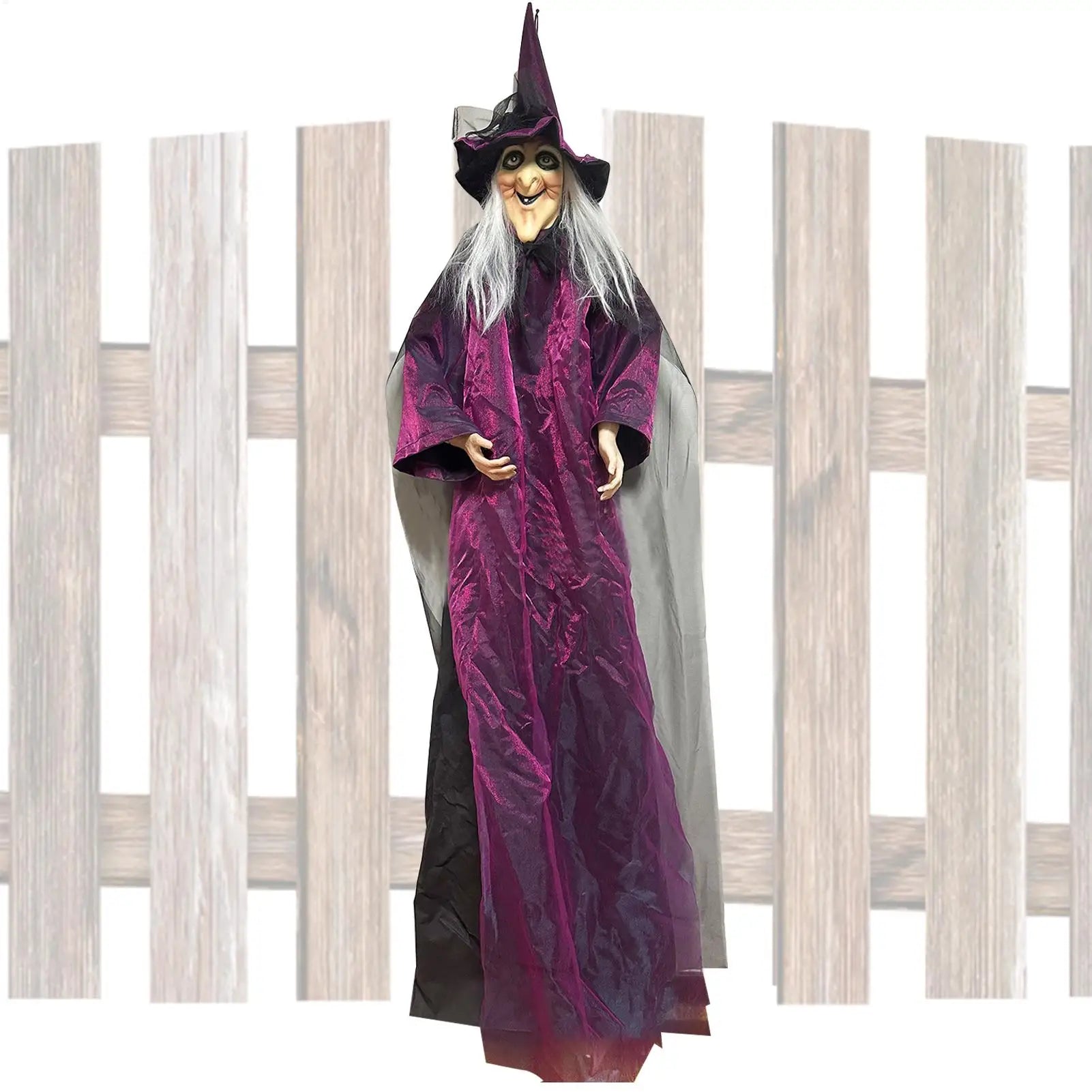 Halloween Witch Decorations Creepy Indoor Outdoor Flying Witch Sound Activated Witch Halloween Decor for Halloween Skull Prop