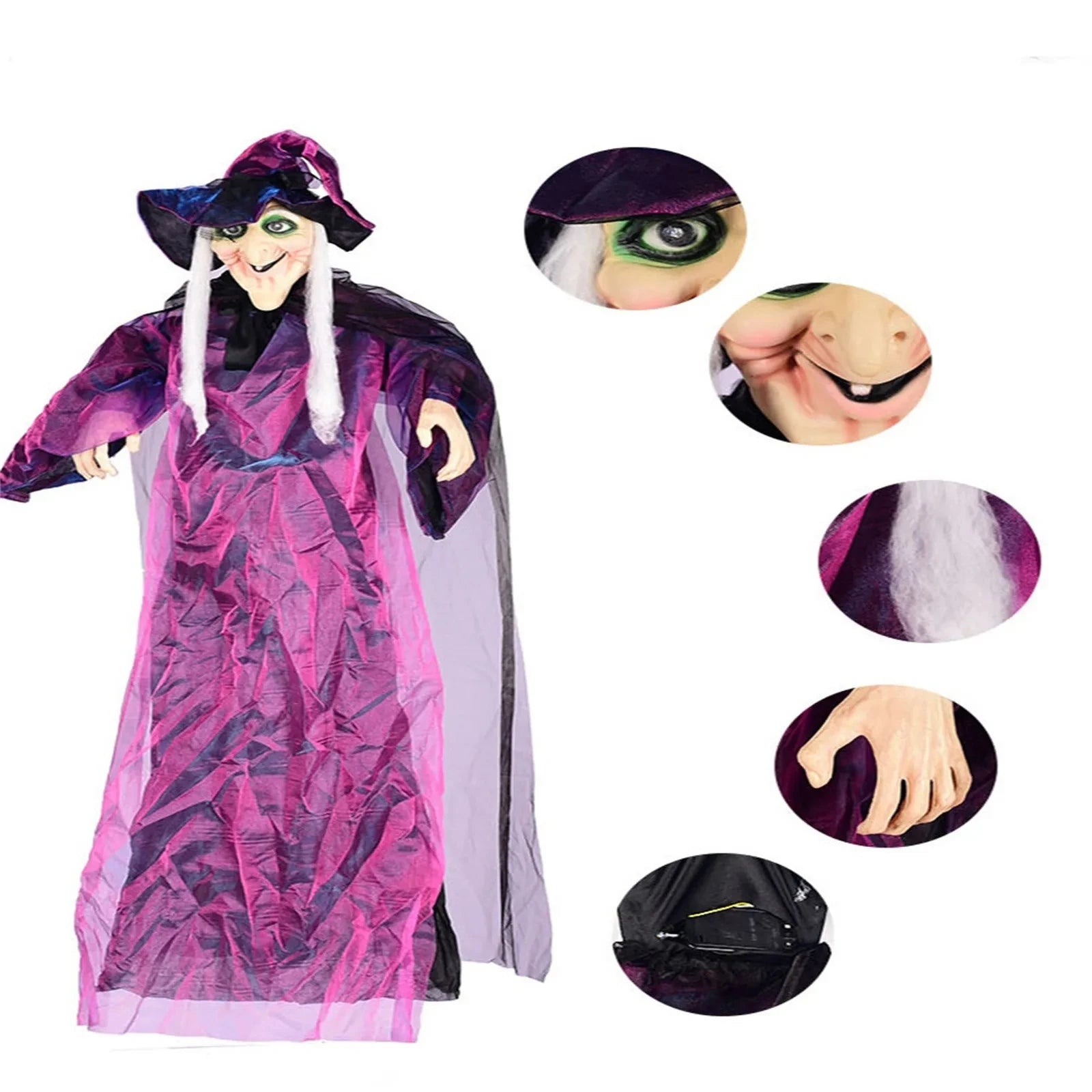 Halloween Decoration Voice Control Witch Large Hanging Ghost Luminous Soundmaking Bar Ghost House Horror Decoration