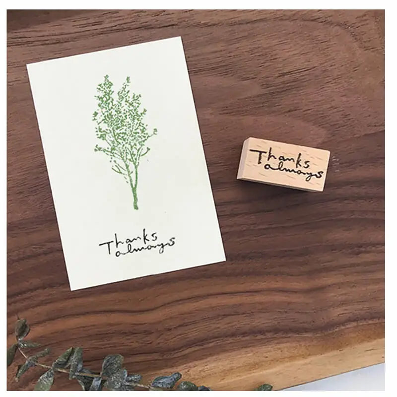 Stamp Scrapbooking 10 Types Thank You Greeting Wooden Stamps Stationery DIY Card
