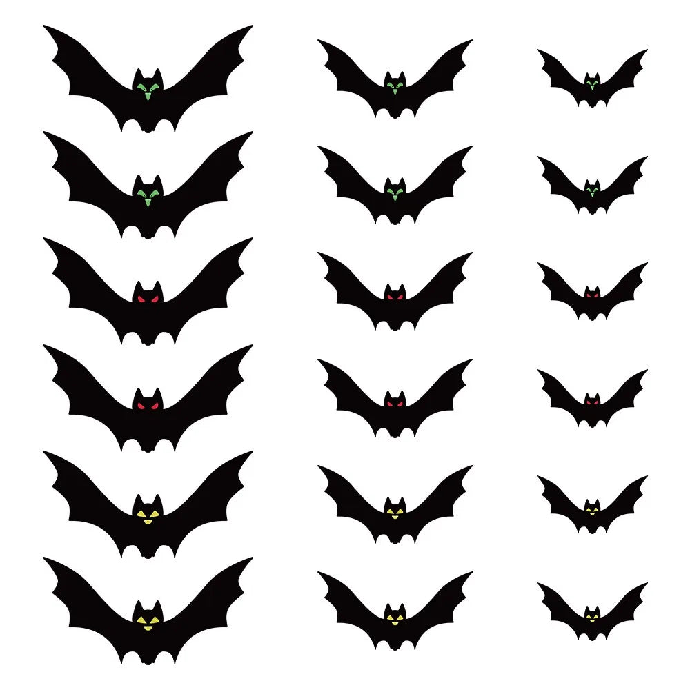 Funny Spooky Halloween Bat Decorations with Eyes Realistic Bats Wall Decor Trick or Treat Simulation Bat Pendant Halloween Party