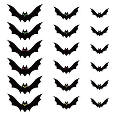 Funny Spooky Halloween Bat Decorations with Eyes Realistic Bats Wall Decor Trick or Treat Simulation Bat Pendant Halloween Party