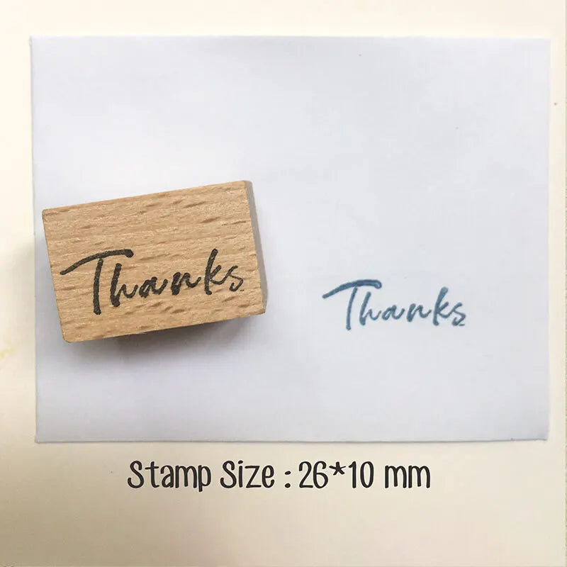 Stamp Scrapbooking 10 Types Thank You Greeting Wooden Stamps Stationery DIY Card