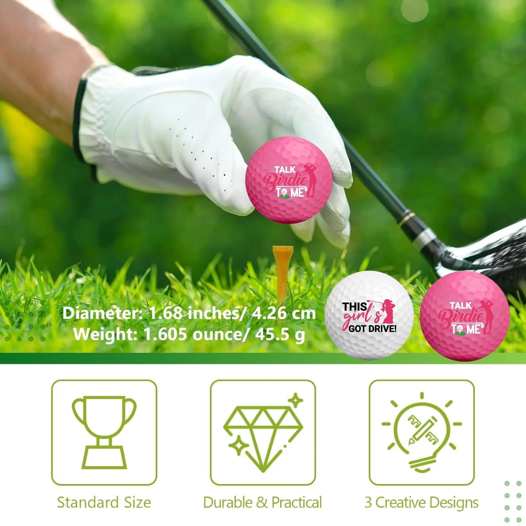 Funny Golf Ball Gift Set Includes 2 Pcs Funny Golf Balls for Man Woman Golfers Golf Lover