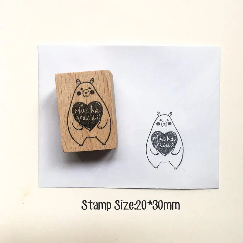 Stamp Scrapbooking 10 Types Thank You Greeting Wooden Stamps Stationery DIY Card