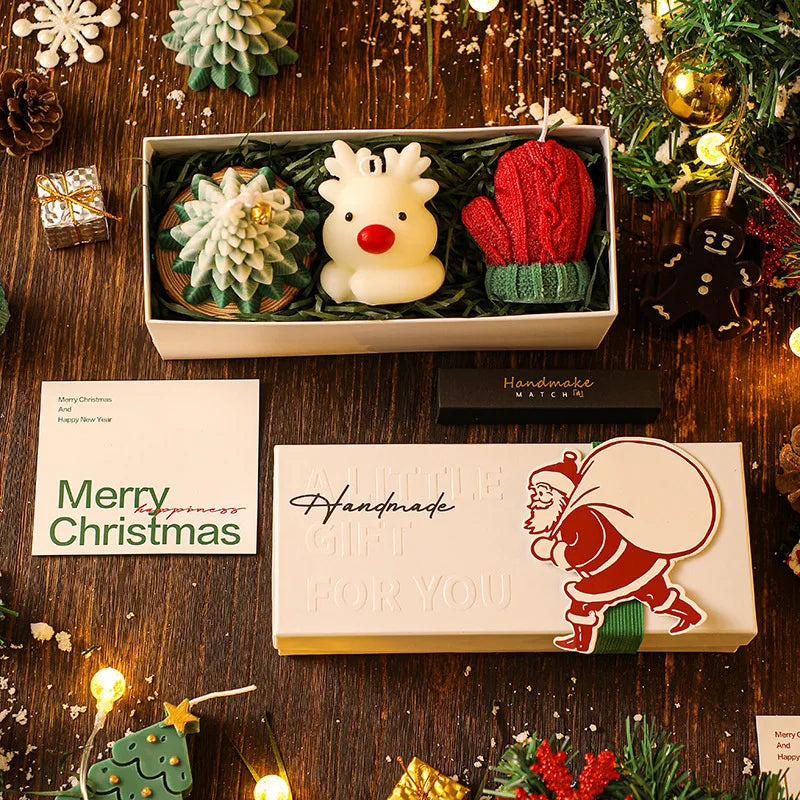 Christmas Gift for Friends Practical Deer Aromatherapy Candle Set Gift Box with Handheld Gifts Christmas Gift Ornament