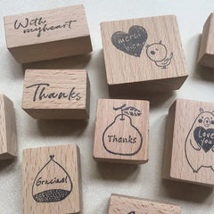 Stamp Scrapbooking 10 Types Thank You Greeting Wooden Stamps Stationery DIY Card