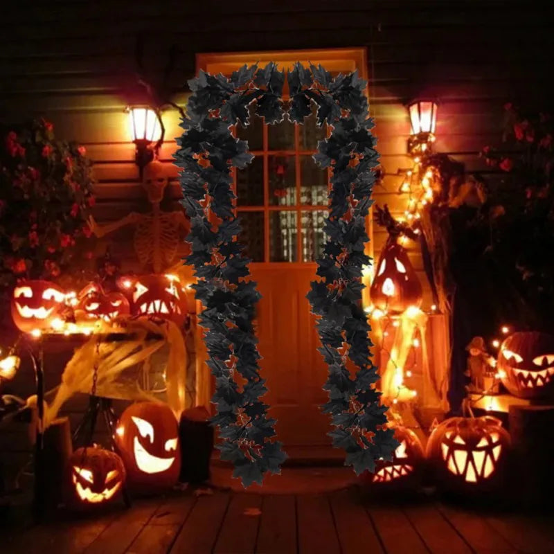 Halloween Wreaths Maple Leaf Vine Thanksgiving Fall Decoration Autumn leaf pendant Fall rattan Premium Home Decor