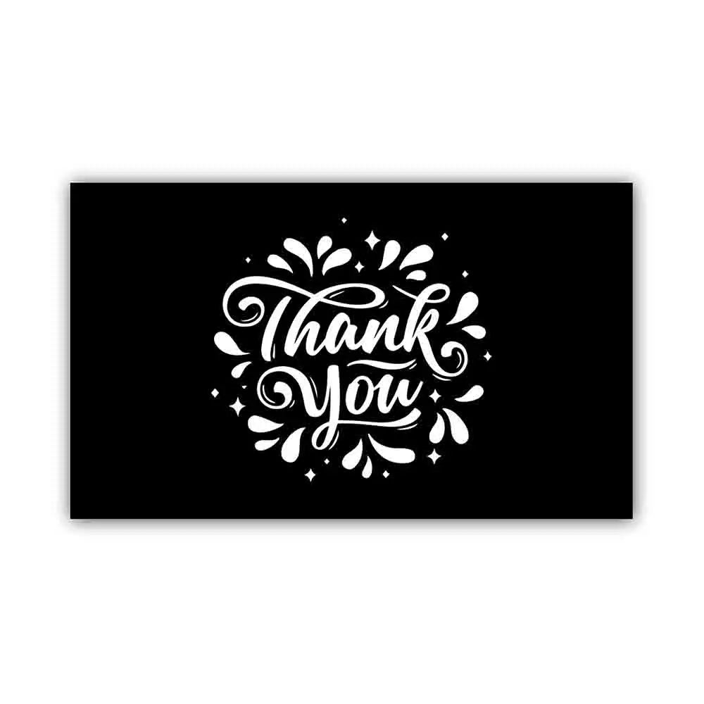 30pcs/pack Black Thank You Card For Supporting Business Package Decoration "Gorgeous Thanks" Business Card Handmade With Love