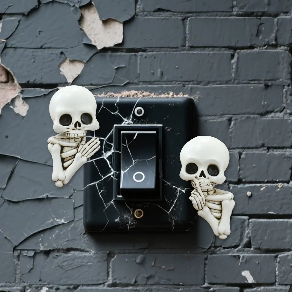 Halloween Skull Resin Ornament Ghost Head Wall Stickers Switch Decals Spooky Home Room Party Garden Micro Landscape Bonsai Decor