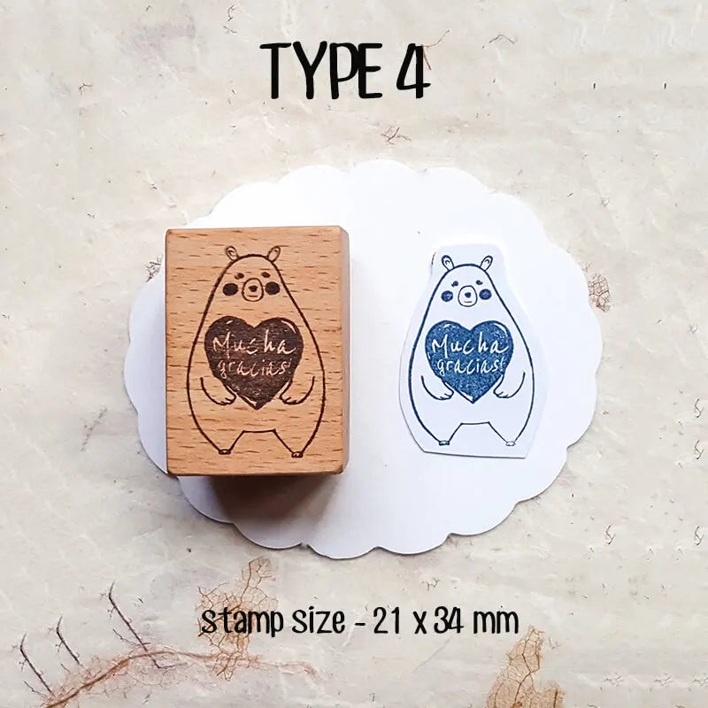 Stamp Scrapbooking 10 Types Thank You Greeting Wooden Stamps Stationery DIY Card