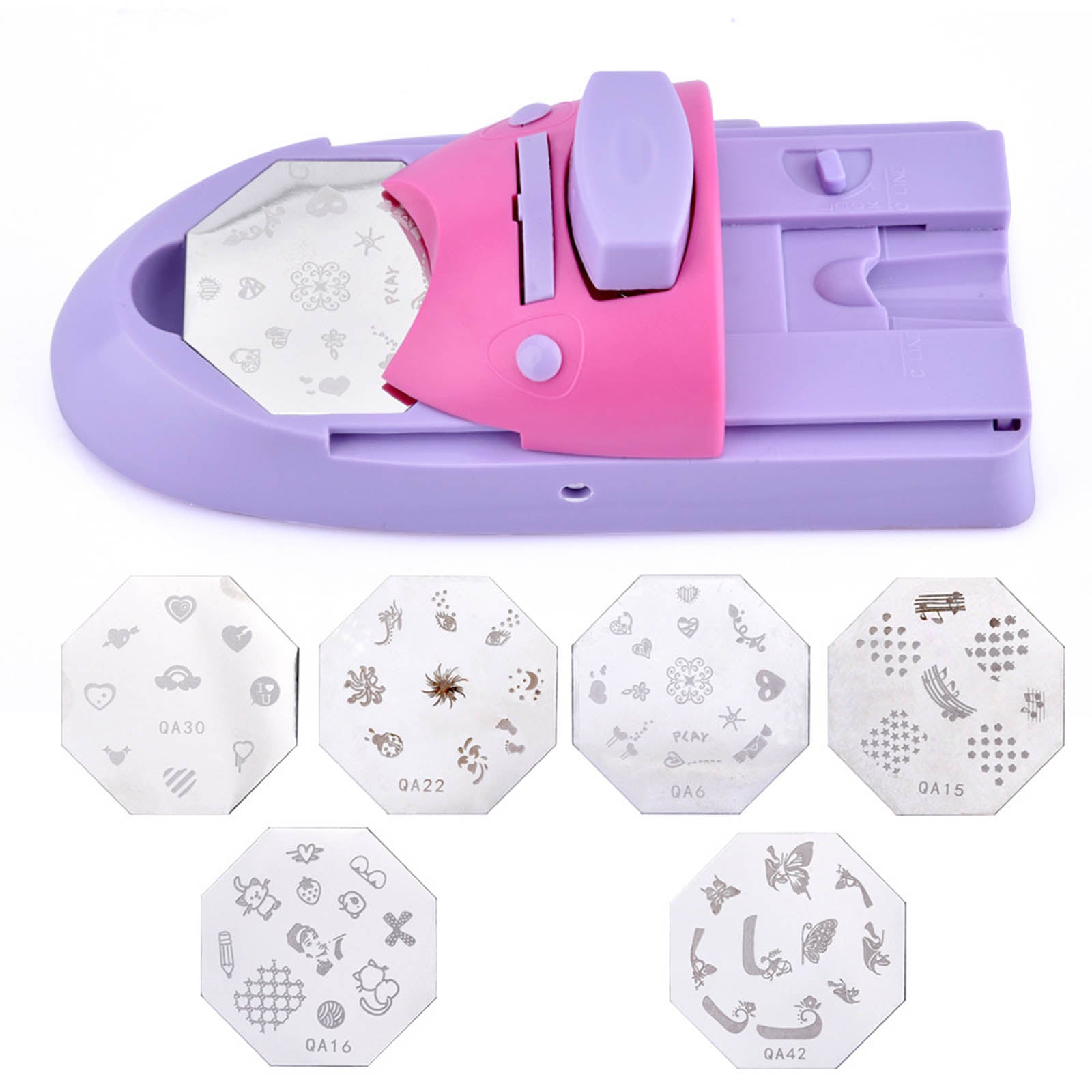 Nail Art Diy Printer Printing Manicure Machine With 6 Metal Pattern Plates Nail Polish Painting Machine Set DIY Nail Art Tool