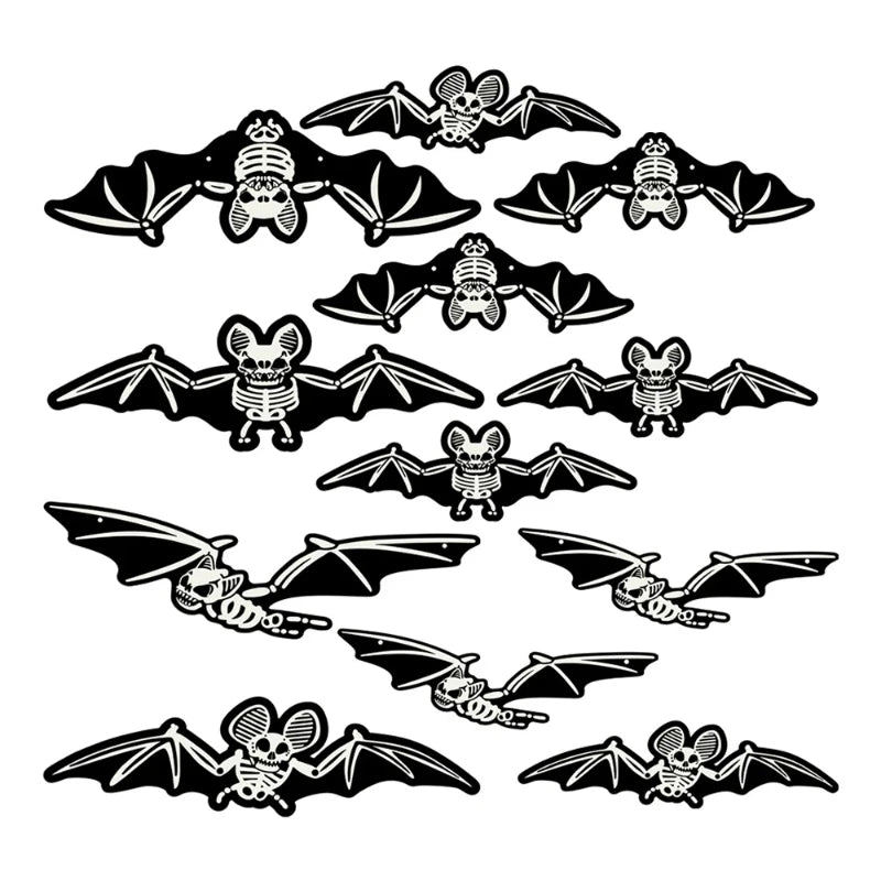 Halloween Bat Shaped Hanging Ornament Fluorescent Bat Decor Glowing Bat Pendant Bat-Shaped For Halloween Party Outdoor Yard