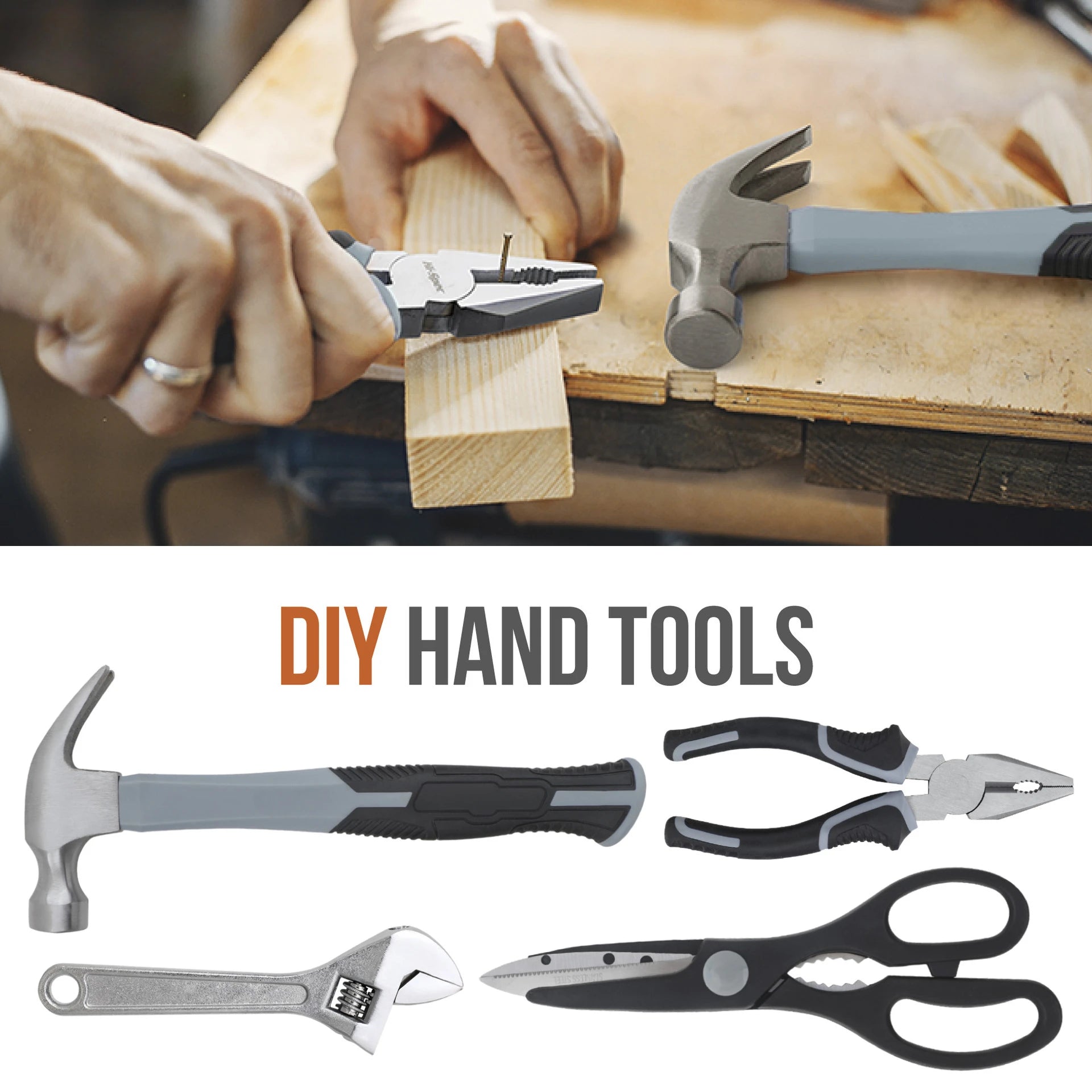Home Tools Kits DIY Professional Hammer Scissors Wrenches Hardware Home Repair Tool Set Multifunctional Hand Tools Sets
